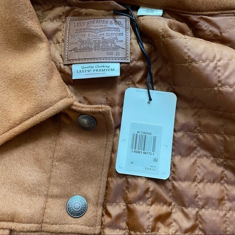 Levi’s Varsity Wool Trucker Coat in Camel Brown - NWT - Size Medium REVOLVE